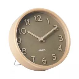 Horloge à poser pure h18cm bois vert
