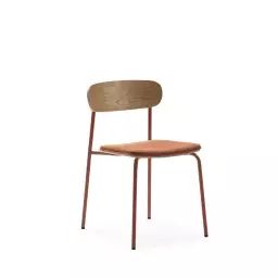 Arno – Lot de 2 chaises en tissu et métal – Couleur – Rouille