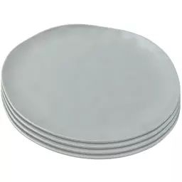 Assiette plate en céramique sauge D26 – Lot de 4