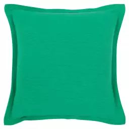 Housse de coussin en coton recyclé texturée vert 40×40