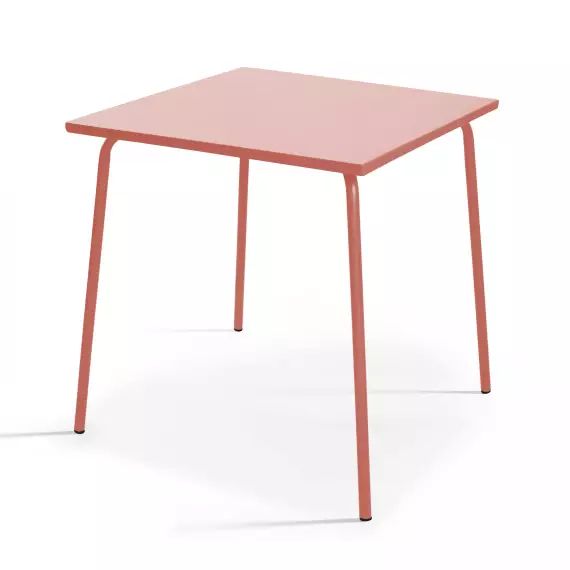 Table de jardin carrée en métal argile 70cm