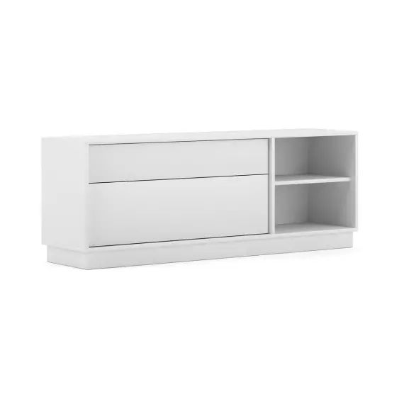 Meuble tv 1 porte 1 tiroir 136 cm blanc