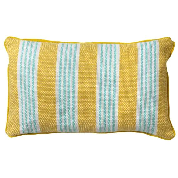 Housse de coussin jaune doux-30×50 cm avec motif rayé
