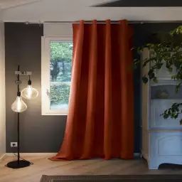 Rideau occultant doublure polaire polyester orange 140×280 cm