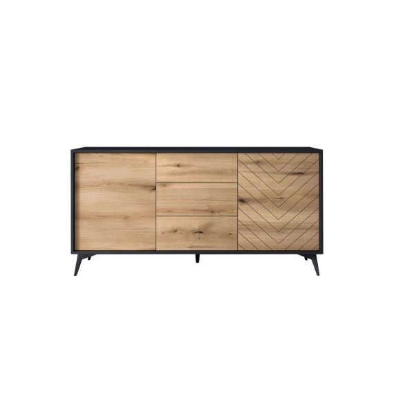 Buffet Bas Industriel 154 cm Noir / Bois