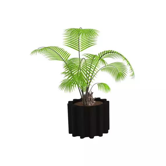 Pot de fleurs Gear en Plastique, polyéthène recyclable – Couleur Noir – 55 x 55 x 43 cm – Designer Anastasia Ivanuk