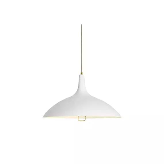 Suspension Tynell en Métal, Verre dépoli – Couleur Blanc – 380 x 46.72 x 26 cm – Designer Paavo Tynell