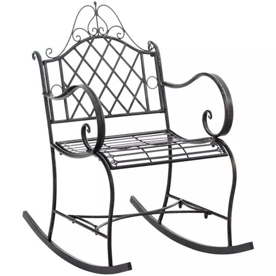 Chaise à bascule d’extérieur en métal Bronze