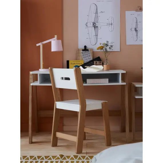 Chaise enfant, assise H 45 cm LIGNE ARCHITEKT blanc/bois