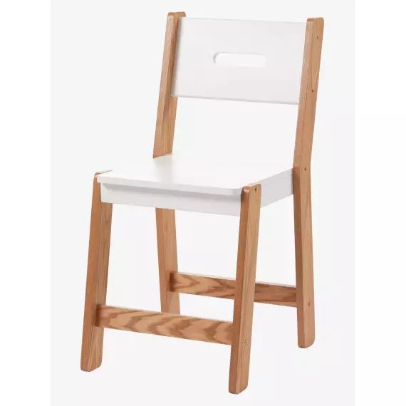 Chaise enfant, assise H 45 cm LIGNE ARCHITEKT blanc/bois