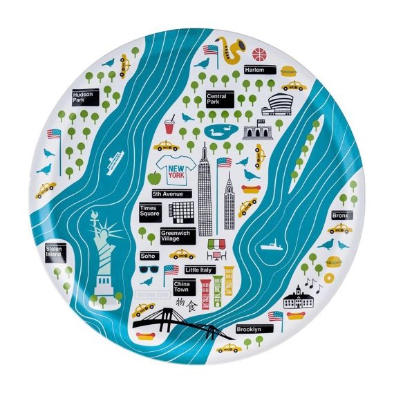 Plateau rond New-York D38cm