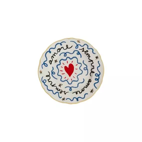 Assiette à dessert Pangea en Céramique, Porcelaine – Couleur Multicolore – 16.5 x 16.5 x 1 cm – Designer Pangea