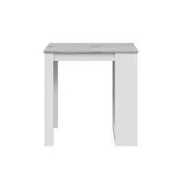 Table haute bar/cuisine avec étagère intégrée – H105 x L103 cm – Blanc