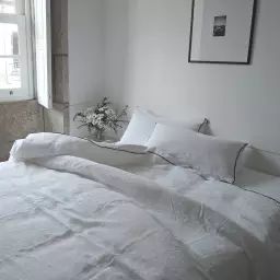 Parure de lit en lin lavé 260×240 cm – Blanc