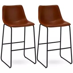 Lot de 2 chaise de bar en simili marron H72