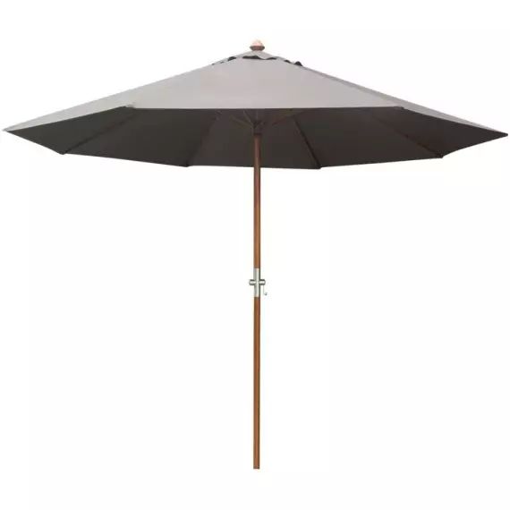 Parasol en bois 300 cm avec manivelle holly gris