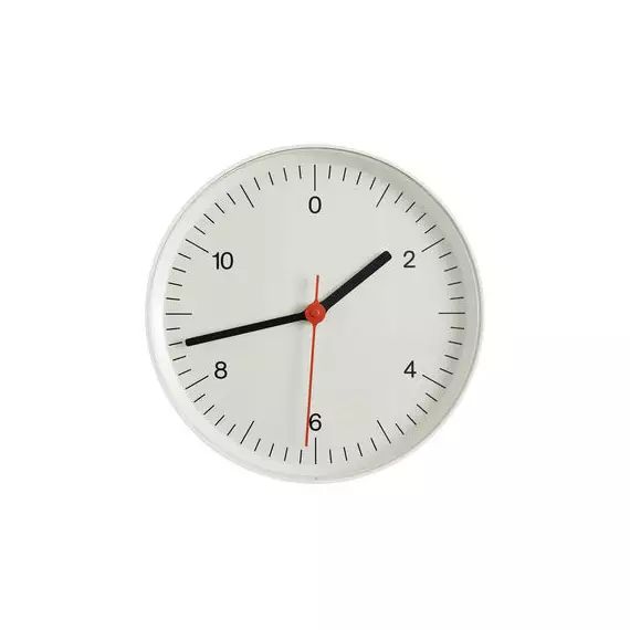 Horloge murale Horloge murale en Plastique, ABS – Couleur Blanc – 26.5 x 26.5 x 3.6 cm – Designer Jasper Morrison