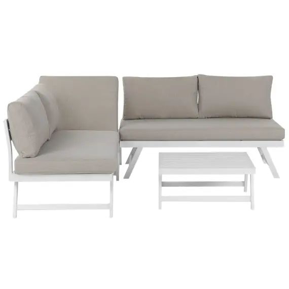 Set de salon 5 personnes en aluminium gris