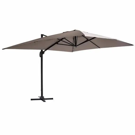 Parasol déporté  en aluminium taupe