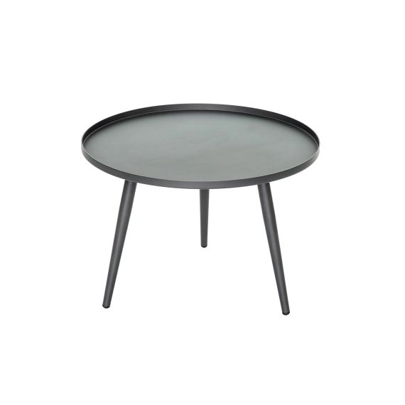 Table basse ronde semi gigogne métal anthracite D 60cm