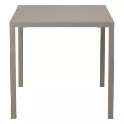 Table de jardin carrée 80cm métal taupe