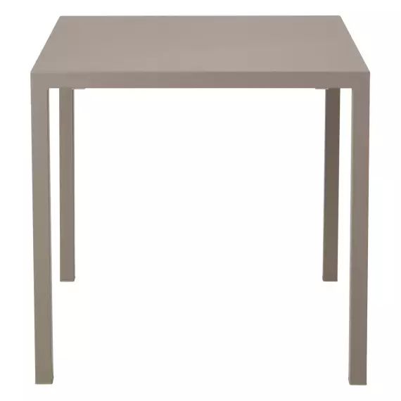 Table de jardin carrée 80cm métal taupe