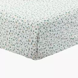 Drap housse Thym Vegetal imprimé vert 140 x 190 cm