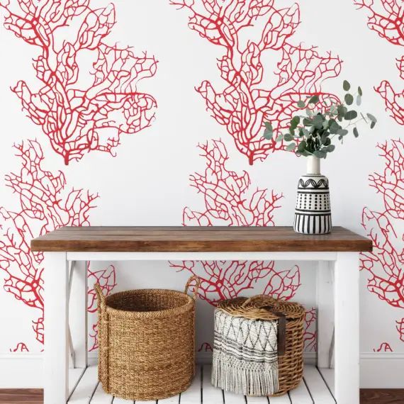 Papier Peint Coral Rouge 250×200 cm