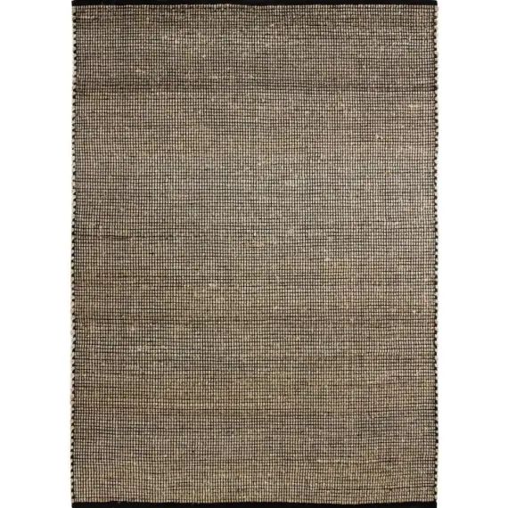 Tapis tissé en jute et coton noir et naturel 160×230