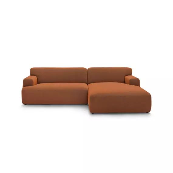 Canapé d’angle fixe 4 places BOBOCHIC X CONFORAMA CELESTIN coloris orange