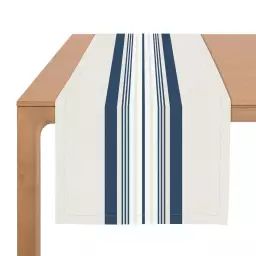 Chemin de table coton bleu 50×155