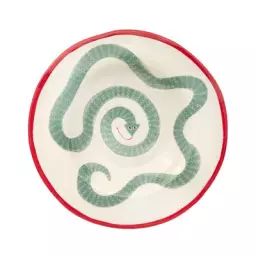 Assiette Vaisselle en Céramique, Grès – Couleur Vert – 26 x 26 x 3 cm – Designer Laëtitia Rouget