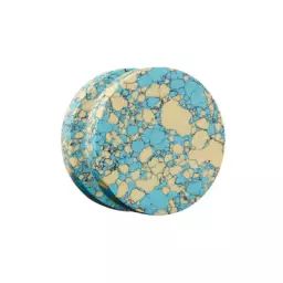 Patère Swirl en Matériau composite, Poudre de marbre recyclée – Couleur Bleu – 9 x 9 x 4.8 cm – Designer