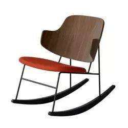Rocking chair The Penguin en Bois, Placage de noyer – Couleur Bois naturel – 56 x 85 x 74 cm – Designer Ib Kofod-Larsen