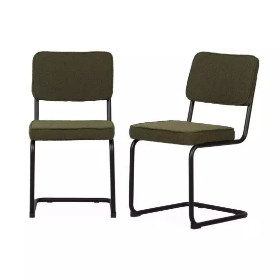 Lot de 2 chaises cantilever tissu bouclette