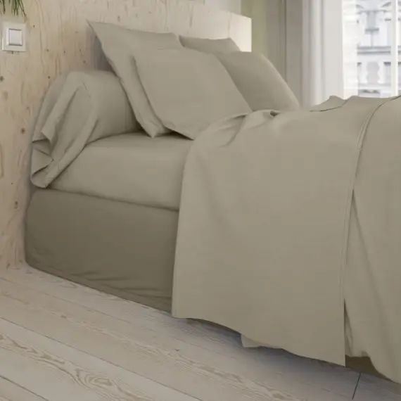Drap plat   Coton Sable 270×310 cm – DODO
