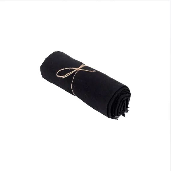 Nappe en lin noir 150×200