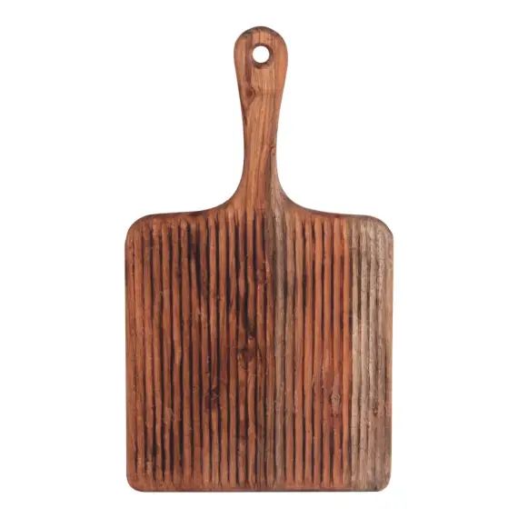 Planche à découper manche strié 44×25 cm   en bois  marron