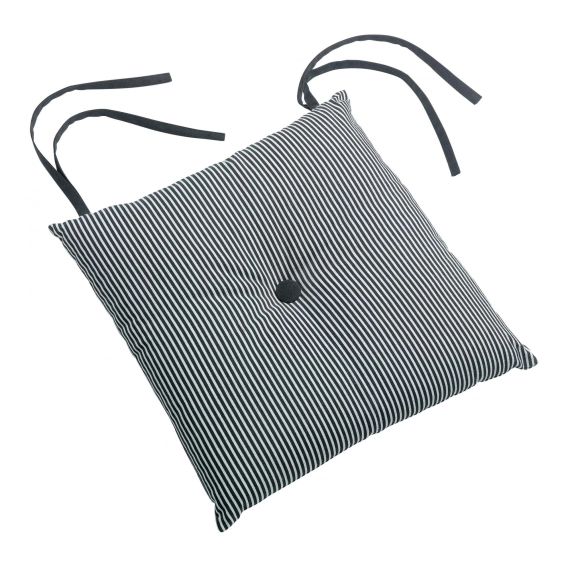 Galette de chaise  rayée Imprimée en coton ombre 38 x 38 x 3