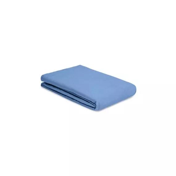 Drap plat 270 x 310 cm Drap plat lin en Tissu, Lin lavé – Couleur Bleu – 19.83 x 19.83 x 19.83 cm