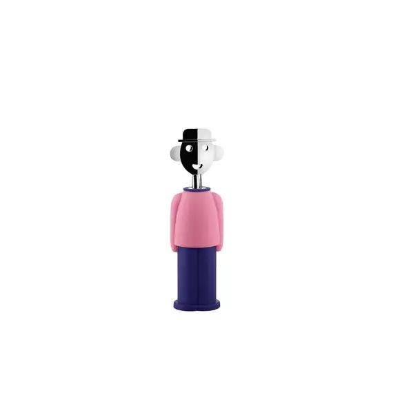 Tire-bouchon Anna & Alessandro en Plastique, Acier laminé – Couleur Rose – 15.33 x 15.33 x 21 cm – Designer Alessandro Mendini