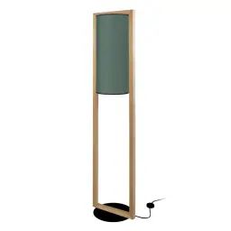 Lampadaire bois foncé et vert