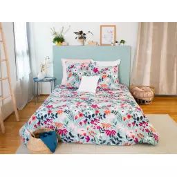 Parure housse de couette coton bio rose 220×240 cm