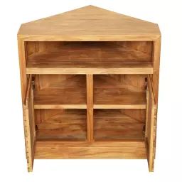 Meuble sous vasque à poser d’angle en teck 85 cm