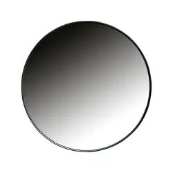 Miroir rond 50cm contour métal noir