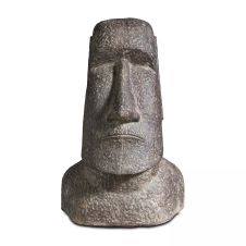 Statue de jardin île de pâques en pierre 66cm gris