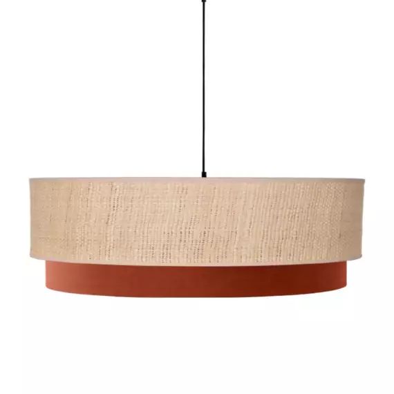 Suspension en raphia et coton terracotta Ø 40cm H25cm