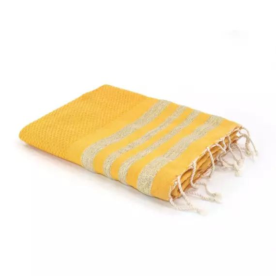 Fouta en coton 100×200 Jaune safran et or