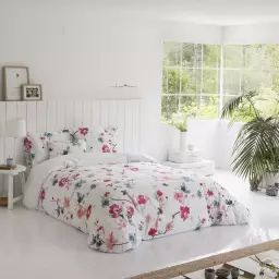 Housse de couette imprimé en percale Coton Multicolore 220×220 cm