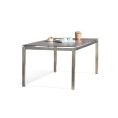 image de tables de jardin scandinave Table de jardin plateau céramique structure inox gris